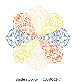 Flower Mandala. Vintage decorative elements. Oriental pattern, vector illustration. Islam, Arabic, Indian, moroccan,spain, turkish, pakistan, chinese, mystic, ottoman motifs. Coloring book page