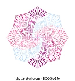 Flower Mandala. Vintage decorative elements. Oriental pattern, vector illustration. Islam, Arabic, Indian, moroccan,spain, turkish, pakistan, chinese, mystic, ottoman motifs. Coloring book page