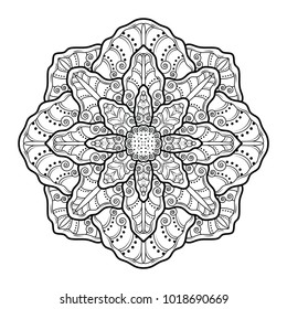 Flower Mandala. Vintage decorative elements. Oriental pattern, vector illustration.
