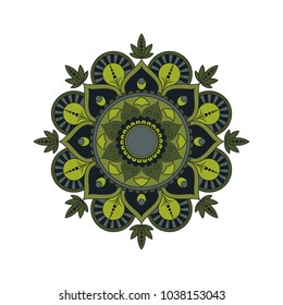 Flower Mandala. Vintage decorative elements. Oriental pattern, vector illustration. Islam, Arabic, Indian, moroccan,spain, turkish, pakistan, chinese, mystic, ottoman motifs. Coloring book page