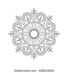 Flower Mandala. Vintage decorative elements. Oriental pattern, vector illustration. Islam, Arabic, Indian, moroccan,spain, turkish, pakistan, chinese, mystic, ottoman motifs. Coloring book page