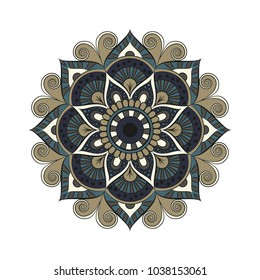 Flower Mandala. Vintage decorative elements. Oriental pattern, vector illustration. Islam, Arabic, Indian, moroccan,spain, turkish, pakistan, chinese, mystic, ottoman motifs. Coloring book page