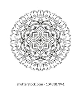 Flower Mandala. Vintage decorative elements. Oriental pattern, vector illustration. Islam, Arabic, Indian, moroccan,spain, turkish, pakistan, chinese, mystic, ottoman motifs. Coloring book page