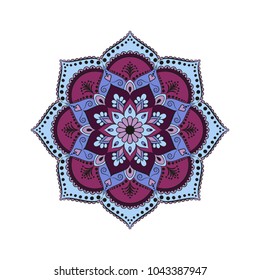 Flower Mandala. Vintage decorative elements. Oriental pattern, vector illustration. Islam, Arabic, Indian, moroccan,spain, turkish, pakistan, chinese, mystic, ottoman motifs. Coloring book page