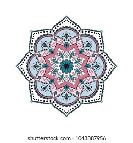 Flower Mandala. Vintage decorative elements. Oriental pattern, vector illustration. Islam, Arabic, Indian, moroccan,spain, turkish, pakistan, chinese, mystic, ottoman motifs. Coloring book page