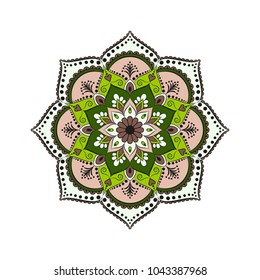 Flower Mandala. Vintage decorative elements. Oriental pattern, vector illustration. Islam, Arabic, Indian, moroccan,spain, turkish, pakistan, chinese, mystic, ottoman motifs. Coloring book page