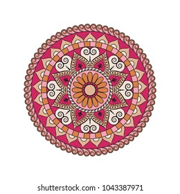 Flower Mandala. Vintage decorative elements. Oriental pattern, vector illustration. Islam, Arabic, Indian, moroccan,spain, turkish, pakistan, chinese, mystic, ottoman motifs. Coloring book page