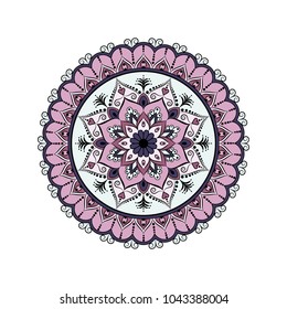 Flower Mandala. Vintage decorative elements. Oriental pattern, vector illustration. Islam, Arabic, Indian, moroccan,spain, turkish, pakistan, chinese, mystic, ottoman motifs. Coloring book page