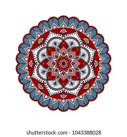 Flower Mandala. Vintage decorative elements. Oriental pattern, vector illustration. Islam, Arabic, Indian, moroccan,spain, turkish, pakistan, chinese, mystic, ottoman motifs. Coloring book page