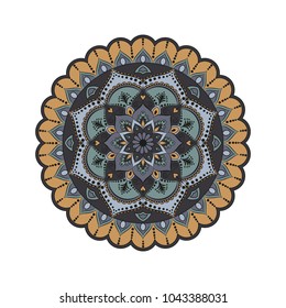 Flower Mandala. Vintage decorative elements. Oriental pattern, vector illustration. Islam, Arabic, Indian, moroccan,spain, turkish, pakistan, chinese, mystic, ottoman motifs. Coloring book page