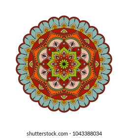 Flower Mandala. Vintage decorative elements. Oriental pattern, vector illustration. Islam, Arabic, Indian, moroccan,spain, turkish, pakistan, chinese, mystic, ottoman motifs. Coloring book page