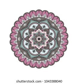 Flower Mandala. Vintage decorative elements. Oriental pattern, vector illustration. Islam, Arabic, Indian, moroccan,spain, turkish, pakistan, chinese, mystic, ottoman motifs. Coloring book page