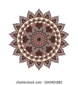 Flower Mandala. Vintage decorative elements. Oriental pattern, vector illustration. Islam, Arabic, Indian, moroccan,spain, turkish, pakistan, chinese, mystic, ottoman motifs. Coloring book page