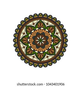 Flower Mandala. Vintage decorative elements. Oriental pattern, vector illustration. Islam, Arabic, Indian, moroccan,spain, turkish, pakistan, chinese, mystic, ottoman motifs. Coloring book page