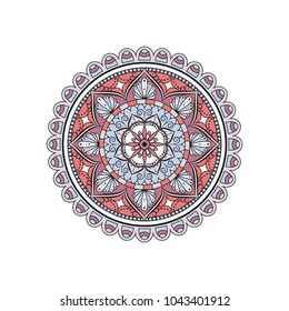 Flower Mandala. Vintage decorative elements. Oriental pattern, vector illustration. Islam, Arabic, Indian, moroccan,spain, turkish, pakistan, chinese, mystic, ottoman motifs. Coloring book page