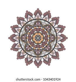 Flower Mandala. Vintage decorative elements. Oriental pattern, vector illustration. Islam, Arabic, Indian, moroccan,spain, turkish, pakistan, chinese, mystic, ottoman motifs. Coloring book page