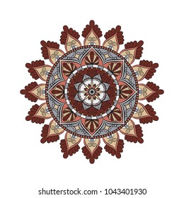 Flower Mandala. Vintage decorative elements. Oriental pattern, vector illustration. Islam, Arabic, Indian, moroccan,spain, turkish, pakistan, chinese, mystic, ottoman motifs. Coloring book page