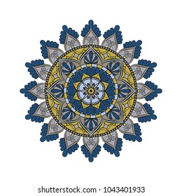 Flower Mandala. Vintage decorative elements. Oriental pattern, vector illustration. Islam, Arabic, Indian, moroccan,spain, turkish, pakistan, chinese, mystic, ottoman motifs. Coloring book page
