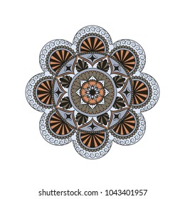 Flower Mandala. Vintage decorative elements. Oriental pattern, vector illustration. Islam, Arabic, Indian, moroccan,spain, turkish, pakistan, chinese, mystic, ottoman motifs. Coloring book page