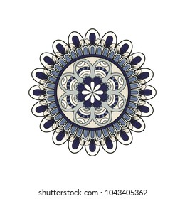Flower Mandala. Vintage decorative elements. Oriental pattern, vector illustration. Islam, Arabic, Indian, moroccan,spain, turkish, pakistan, chinese, mystic, ottoman motifs. Coloring book page