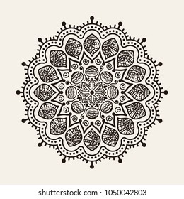 Flower Mandala. Vintage decorative elements. Oriental pattern, vector illustration. Islam, Arabic, Indian, moroccan,spain, turkish, pakistan, chinese, mystic, ottoman motifs. Coloring book page