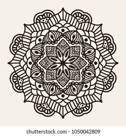 Flower Mandala. Vintage decorative elements. Oriental pattern, vector illustration. Islam, Arabic, Indian, moroccan,spain, turkish, pakistan, chinese, mystic, ottoman motifs. Coloring book page