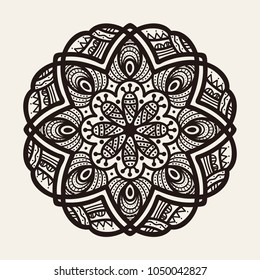 Flower Mandala. Vintage decorative elements. Oriental pattern, vector illustration. Islam, Arabic, Indian, moroccan,spain, turkish, pakistan, chinese, mystic, ottoman motifs. Coloring book page
