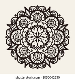 Flower Mandala. Vintage decorative elements. Oriental pattern, vector illustration. Islam, Arabic, Indian, moroccan,spain, turkish, pakistan, chinese, mystic, ottoman motifs. Coloring book page
