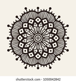 Flower Mandala. Vintage decorative elements. Oriental pattern, vector illustration. Islam, Arabic, Indian, moroccan,spain, turkish, pakistan, chinese, mystic, ottoman motifs. Coloring book page