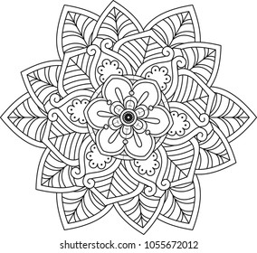 Flower Mandala. Vintage decorative elements. Oriental pattern, vector illustration. Decorative mandala isolated on white background.