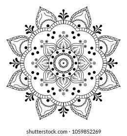 Flower Mandala, vintage decorative elements, vector illustration.