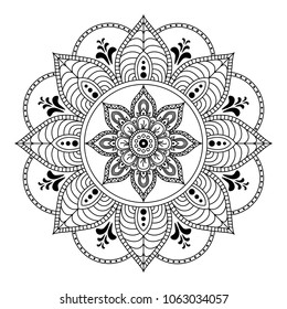 Flower Mandala, vintage decorative elements, vector illustration.