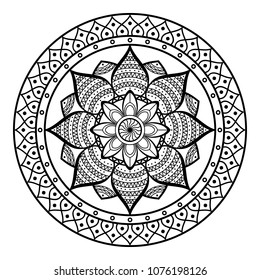 Flower Mandala, vintage decorative elements, vector illustration.