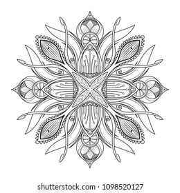 Flower Mandala. Vintage decorative elements. Oriental pattern, vector illustration.