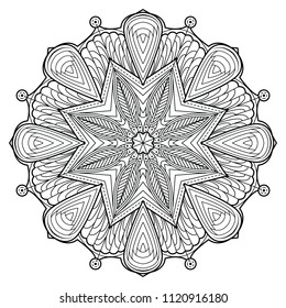 Flower Mandala. Vintage decorative elements. Oriental pattern, vector illustration.