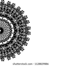 Flower Mandala. Vintage decorative elements. Oriental pattern, vector illustration. Islam, Arabic, Indian, moroccan,spain, turkish, pakistan, chinese, mystic, ottoman motifs. Coloring book page