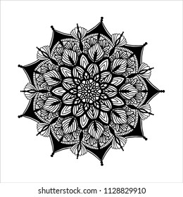 Flower Mandala. Vintage decorative elements. Oriental pattern, vector illustration. Islam, Arabic, Indian, moroccan,spain, turkish, pakistan, chinese, mystic, ottoman motifs. Coloring book page