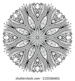 Flower Mandala. Vintage decorative elements. Oriental pattern, vector illustration.