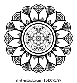 Flower Mandala, Vintage Decorative Elements, Vector Illustration EPS10