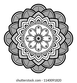 Flower Mandala, Vintage Decorative Elements, Vector Illustration EPS10
