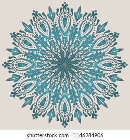 Аrabesque. Flower Mandala. Vintage decorative elements. Oriental pattern, vector illustration. Islam, Arabic, Indian, moroccan,spain, turkish, pakistan, chinese, mystic, ottoman motifs. Coloring book 