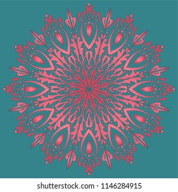 Аrabesque. Flower Mandala. Vintage decorative elements. Oriental pattern, vector illustration. Islam, Arabic, Indian, moroccan,spain, turkish, pakistan, chinese, mystic, ottoman motifs. Coloring book 