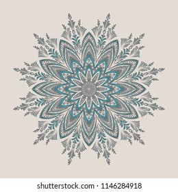 Аrabesque. Flower Mandala. Vintage decorative elements. Oriental pattern, vector illustration. Islam, Arabic, Indian, moroccan,spain, turkish, pakistan, chinese, mystic, ottoman motifs. Coloring book 