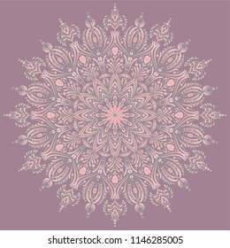 Аrabesque. Flower Mandala. Vintage decorative elements. Oriental pattern, vector illustration. Islam, Arabic, Indian, moroccan,spain, turkish, pakistan, chinese, mystic, ottoman motifs. Coloring book 