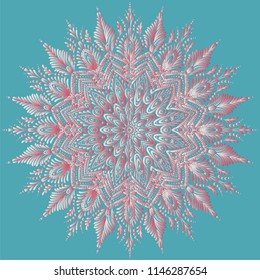 Аrabesque. Flower Mandala. Vintage decorative elements. Oriental pattern, vector illustration. Islam, Arabic, Indian, moroccan,spain, turkish, pakistan, chinese, mystic, ottoman motifs. Coloring book 
