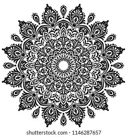 Аrabesque. Flower Mandala. Vintage decorative elements. Oriental pattern, vector illustration. Islam, Arabic, Indian, moroccan,spain, turkish, pakistan, chinese, mystic, ottoman motifs. Coloring book 