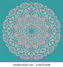 Аrabesque. Flower Mandala. Vintage decorative elements. Oriental pattern, vector illustration. Islam, Arabic, Indian, moroccan,spain, turkish, pakistan, chinese, mystic, ottoman motifs. Coloring book 