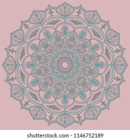 Аrabesque. Flower Mandala. Vintage decorative elements. Oriental pattern, vector illustration. Islam, Arabic, Indian, moroccan,spain, turkish, pakistan, chinese, mystic, ottoman motifs. Coloring book 