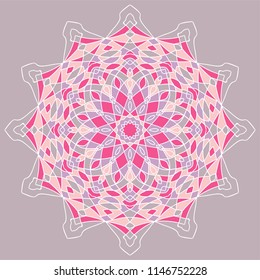 Аrabesque. Flower Mandala. Vintage decorative elements. Oriental pattern, vector illustration. Islam, Arabic, Indian, moroccan,spain, turkish, pakistan, chinese, mystic, ottoman motifs. Coloring book 