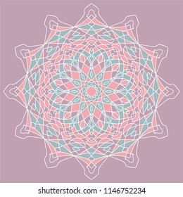 Аrabesque. Flower Mandala. Vintage decorative elements. Oriental pattern, vector illustration. Islam, Arabic, Indian, moroccan,spain, turkish, pakistan, chinese, mystic, ottoman motifs. Coloring book 